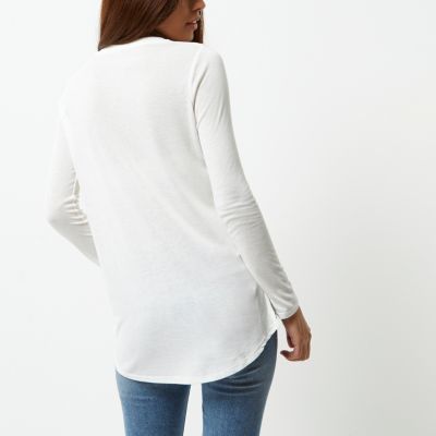 White soft long sleeve T-shirt